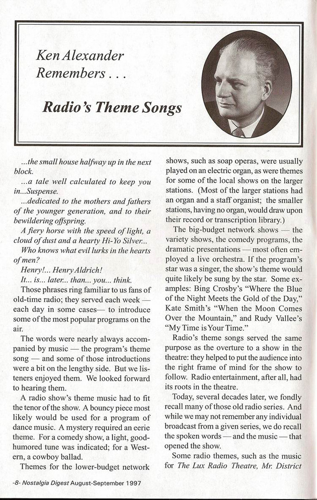 Radio’s Theme Songs