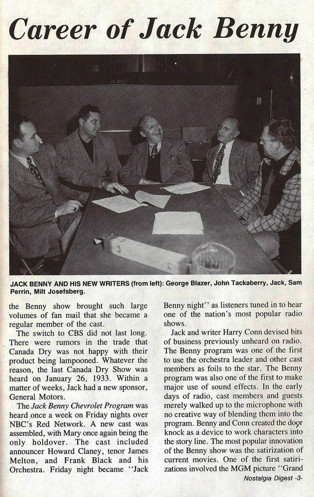 Radio Career Of Jack Benny