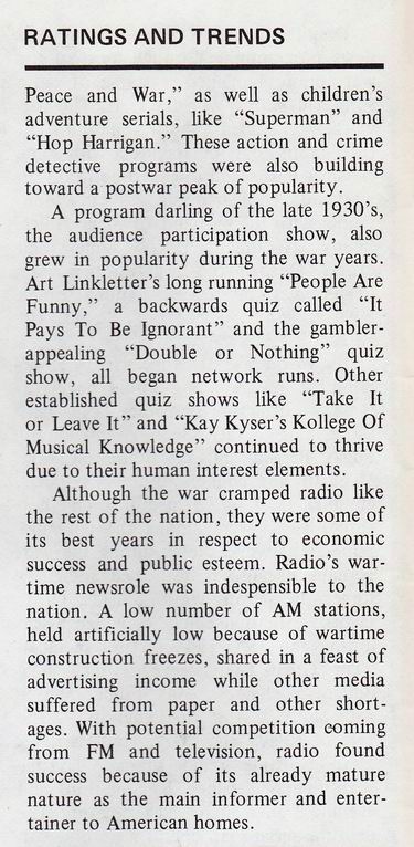 Early Radio Ratings And Trends