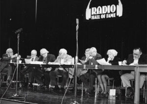 NOVEMBER 14, 1992 CBS Radio Mystery Theatre re-enactment features, from left, original producer-director Himan Brown, and actors Les Tremayne, Ken Nordine, Jim Dolan, Jack Bivans, Russ Reed, Sondra Gair and Dick Thorne